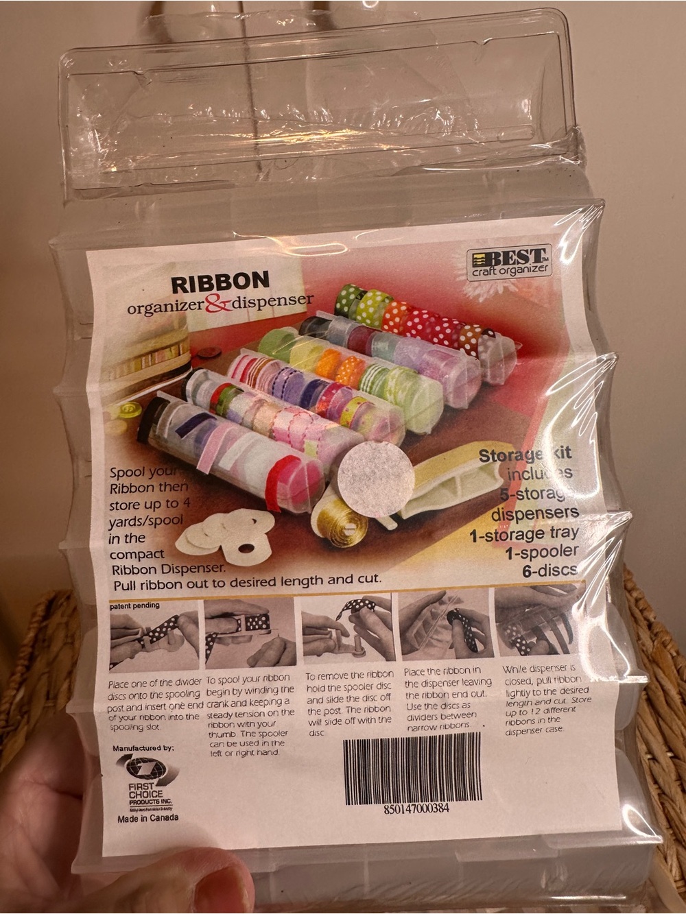 BEST Craft Ribbon Organizer & Dispenser – White Ribbon Storage Kit - Picture 4 of 5
